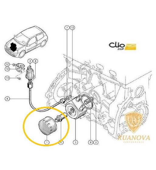 Genuine uprated Renault oil filter for Clio II Sport 2.0 172 / 182 Genuine uprated Renault oil filter for Clio II Sport 2.0 172 / 182
