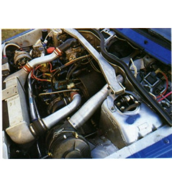 Radiador agua R11 Turbo Gr.A Aluminio 62mm. Kit 180 cv caballos hp