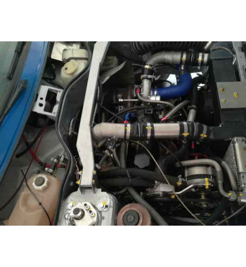 Radiador agua R11 Turbo Gr.A Aluminio 62mm. Kit 180 cv caballos hp