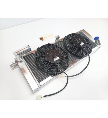 Radiador agua R11 Turbo Gr.A Aluminio 62mm. Kit 180 cv caballos hp