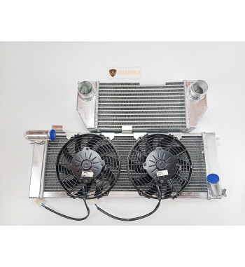 Radiador agua R11 Turbo Gr.A Aluminio 62mm. Kit 180 cv caballos hp